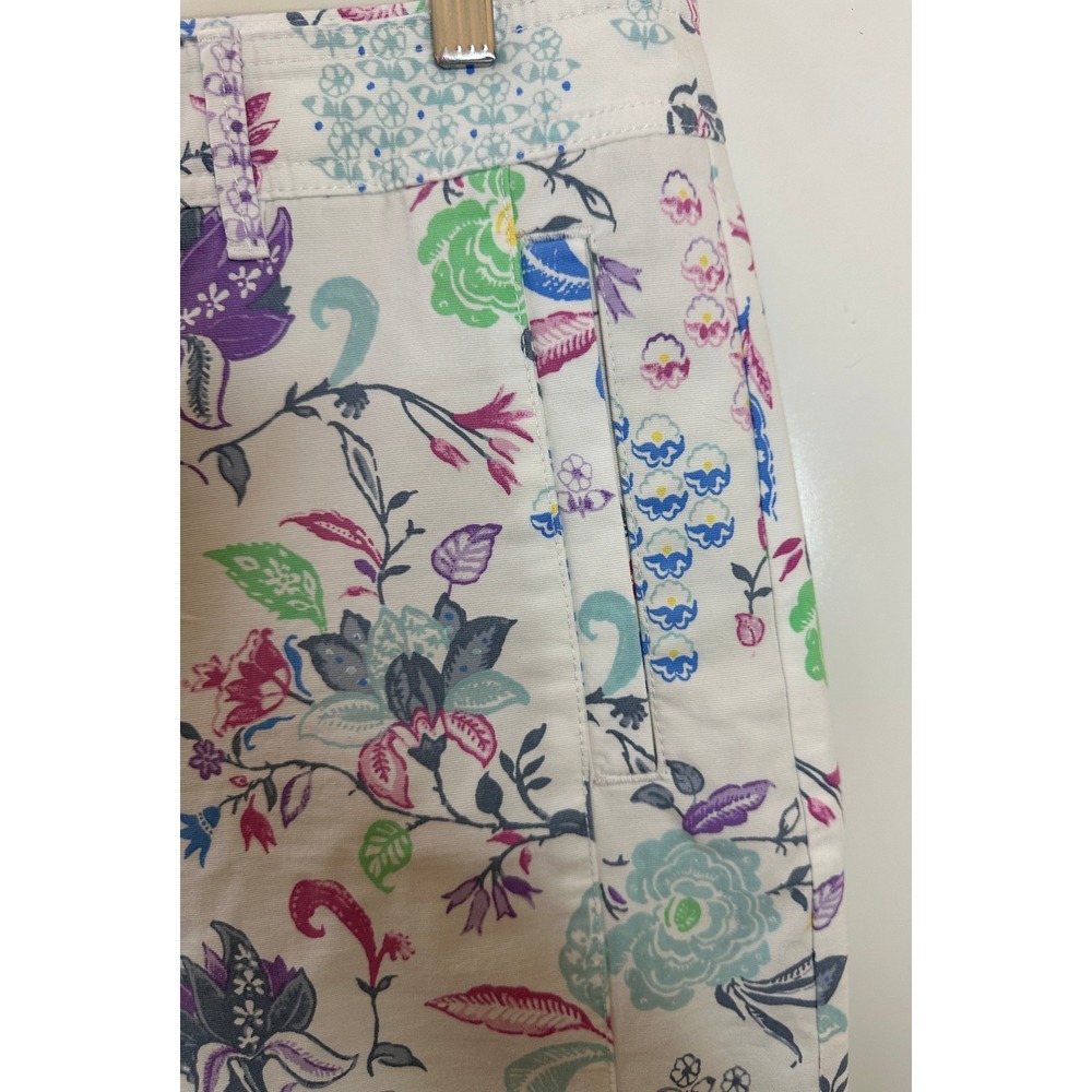 Talbots Straight Crop Pants in Whimsical Jacobean Floral Print Size 16 Summer - Picture 4 of 14